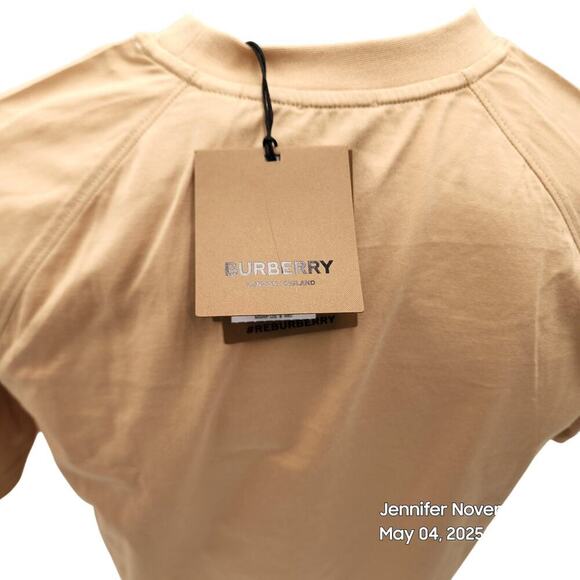 WOMEN'S BURBERRY SANTO LOGO T-SHIRT/SOFT FAWN/MEDIUM RETAIL $480 - Picture 9 of 16